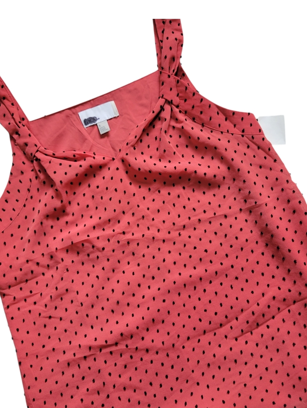 ❤️B2G1 New Nordstrom Rack Polka Dot Chiffon Blouse Summer Tank V-neck S❤️